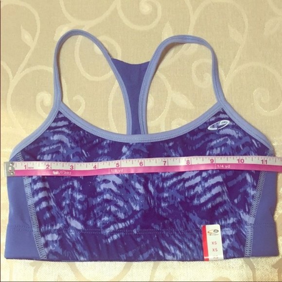 Champion duo dry reversible blue sports athletic yoga wire free bra NEW XS - Picture 2 of 8